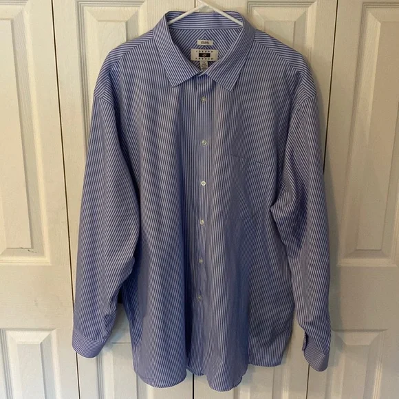 Joseph Abboud Men’s (size 34/35 neck 19) Navy Striped Dress Shirt - Picture 1 of 5